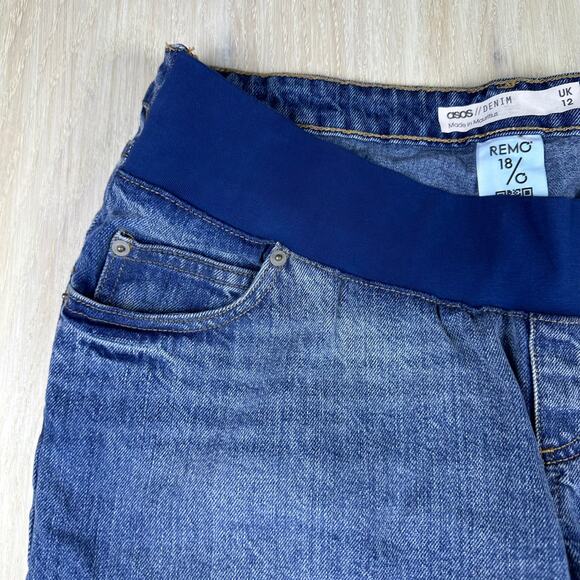 ASOS Maternity Remo Rebel Denim Casual Over-Bump Belly Stretch Panel Jeans 8 - Picture 3 of 13